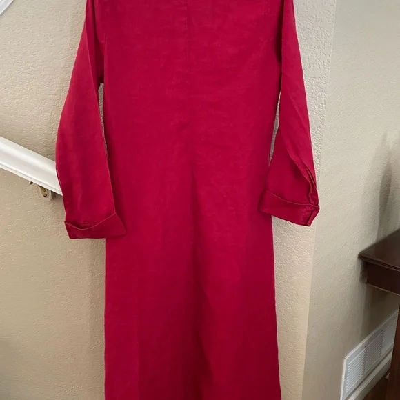 FLAX Elegant Red Wrap Robe - Picture 2 of 3